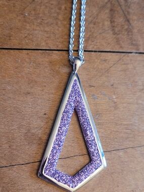 🥳2/$35🥳 Sparkling Edge Purple Geometric Pendant Necklace